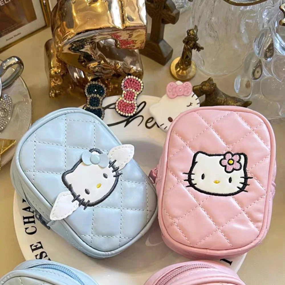 Anime Sanrio Hello Kitty Storage Bag Cartoon Kt Cat Student Travel Portable Camera Bag Lipstick Perfume Sundries Bag Girl Gifts
