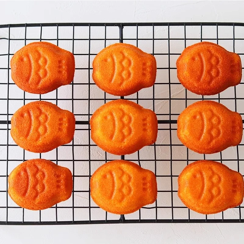 9-Cavity Mini Fish Baking Pan Madeline Cake Baking Mold Financier Cake Muffin Cake Dessert Pastry DIY Kitchen Accessories