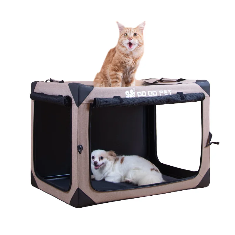 Portable Foldable Dog Cage Outdoor Car Dog Cage Pet Safety Seat Lightweight and Breathable Pet Cage Portable Travel Pet Nest