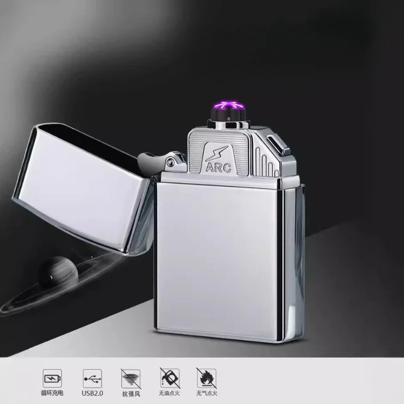 Portable Outdoor Smart Arc Pulse Electronic Lighter Plasma USB Rechargeable Windproof Lighter Smoking Candle Kitchen Accessorie