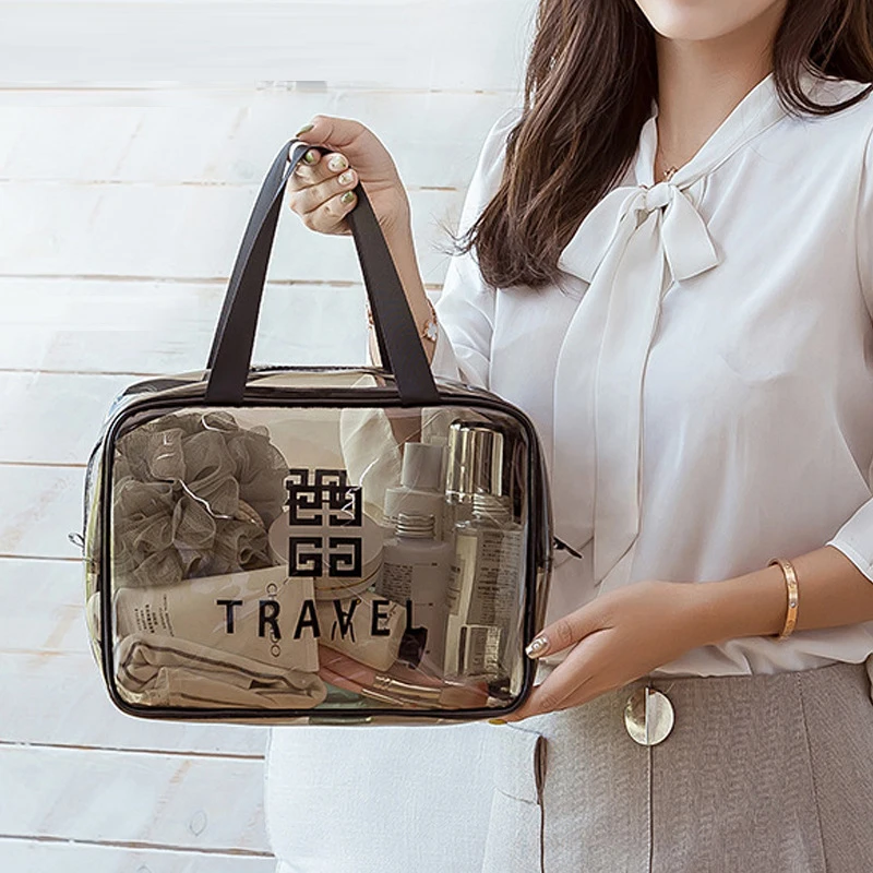 Waterproof Cosmetic Bag Portable Pvc Large Capacity Portable Travel Fitness Wash Bag Dry and Wet Separate Storage Bag