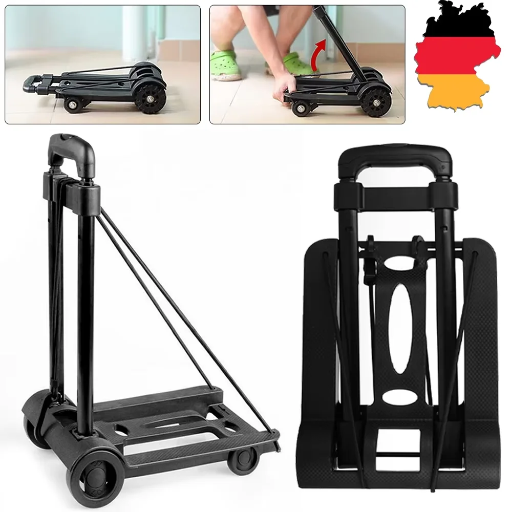 Small Truck with Foldable Pull Rod, Portable Shopping Cart, Household Grocery Cart, Small Pull Cart, Luggage Cart