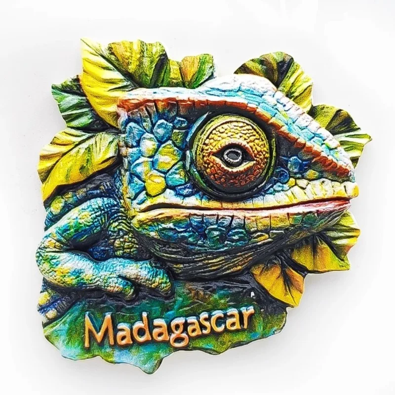 The Republic of Madagascar Fridge Magnets Travel Souvenirs Wales Chameleon Fridge Stickers Home Decor Wedding Gifts