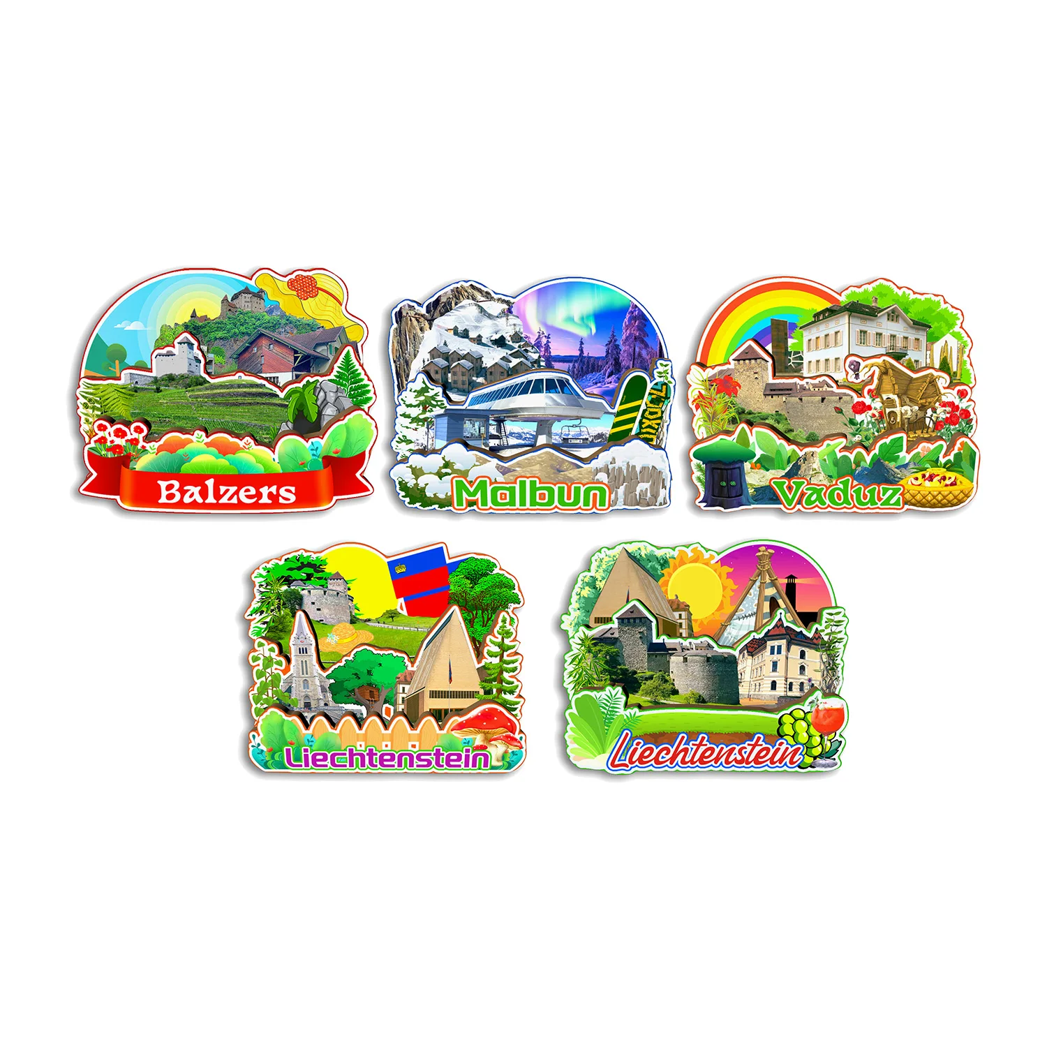 Vaduz Malbun Balzers Liechtenstein Fridge Magnet Travel Souvenir Gift Handmade Decorative Refrigerator Sticker Home