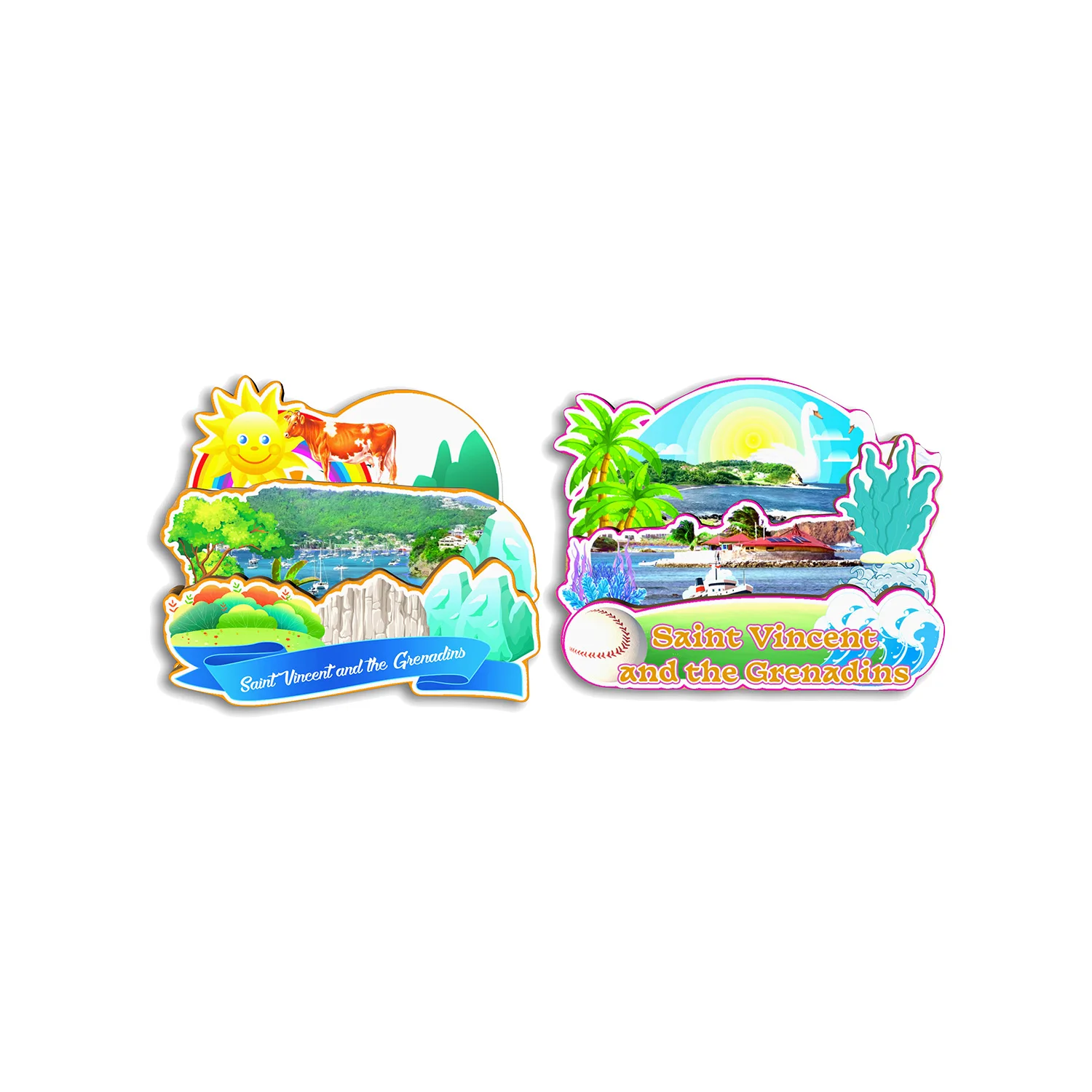 Saint Vincent and the Grenadins Fridge Magnet Travel Souvenir Gift Handmade Decorative Refrigerator Sticker Home