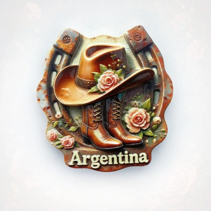 Argentina Gaucho Fridge Magnet - Iconic 3D Cowboy Souvenir Unique Pampas Gift for Travel & Rustic Home Decor