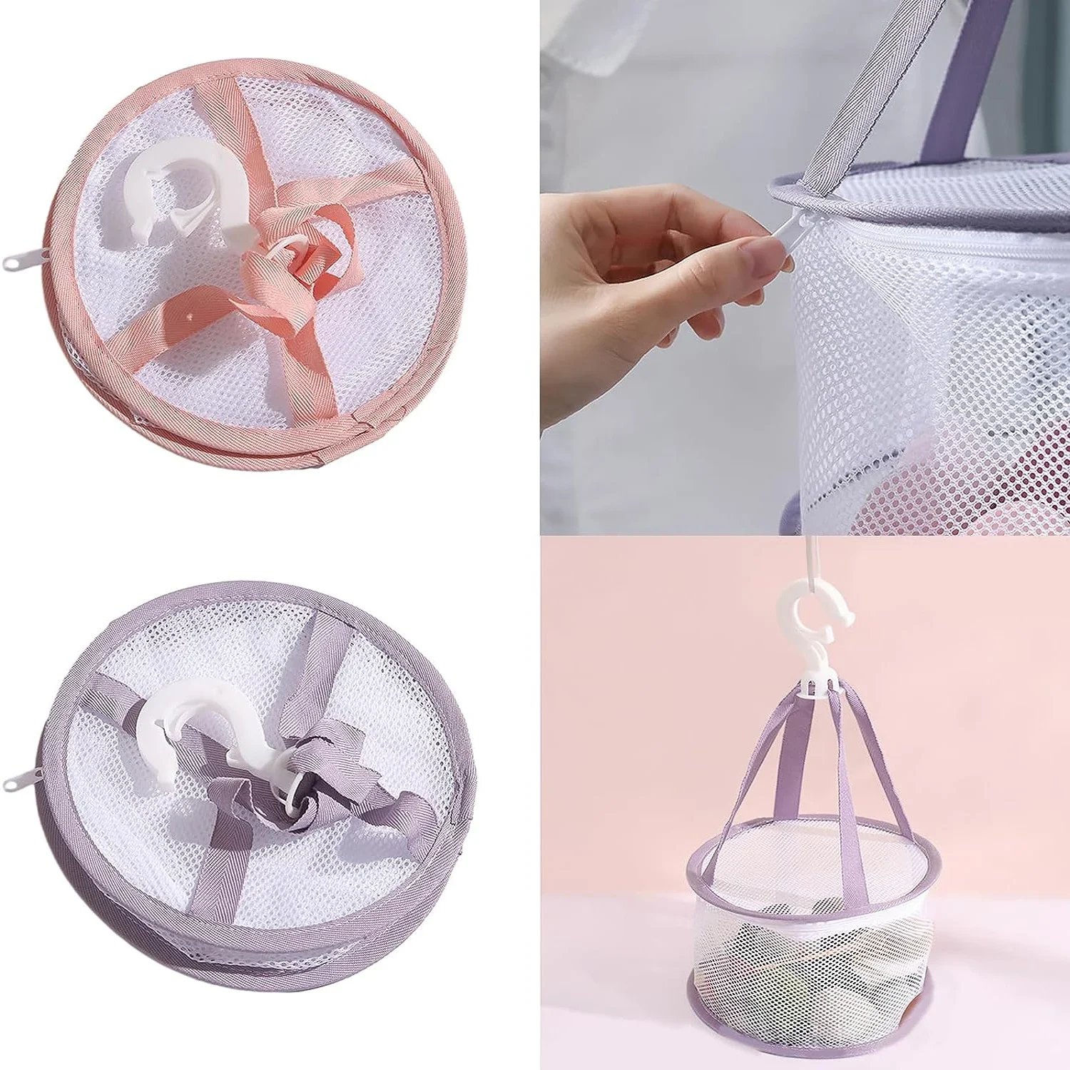 Hanging Drying Net Bath Organizer Storage for Makeup Brush Windproof Airing Drip Dryer Rack Portable Hanging Mesh Sponge Dryer
