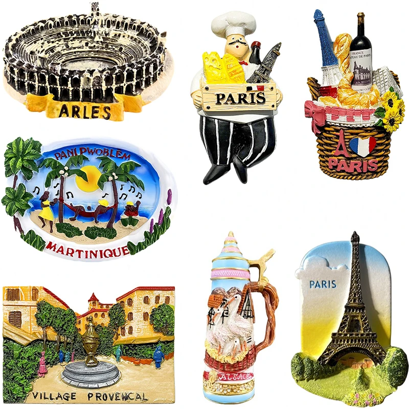France Fridge Magnets Europe Travel Souvenir Alsace Arles Martinique Provence Paris Refrigerator Sticker Home Decor Gifts
