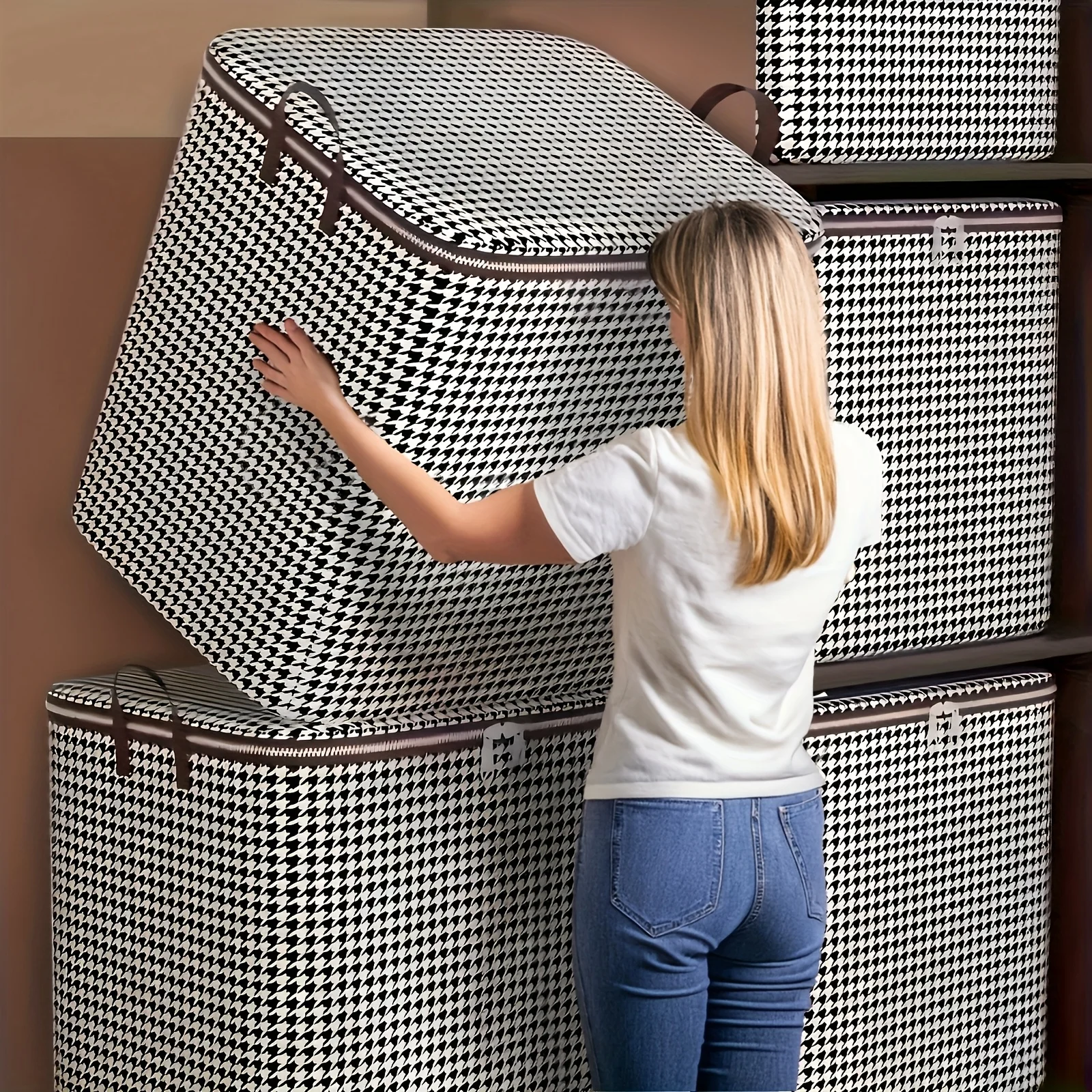 Super large bird grid with handle storage bag, dustproof and moisture-proof, suitable for bedrooms, wardrobes or travel