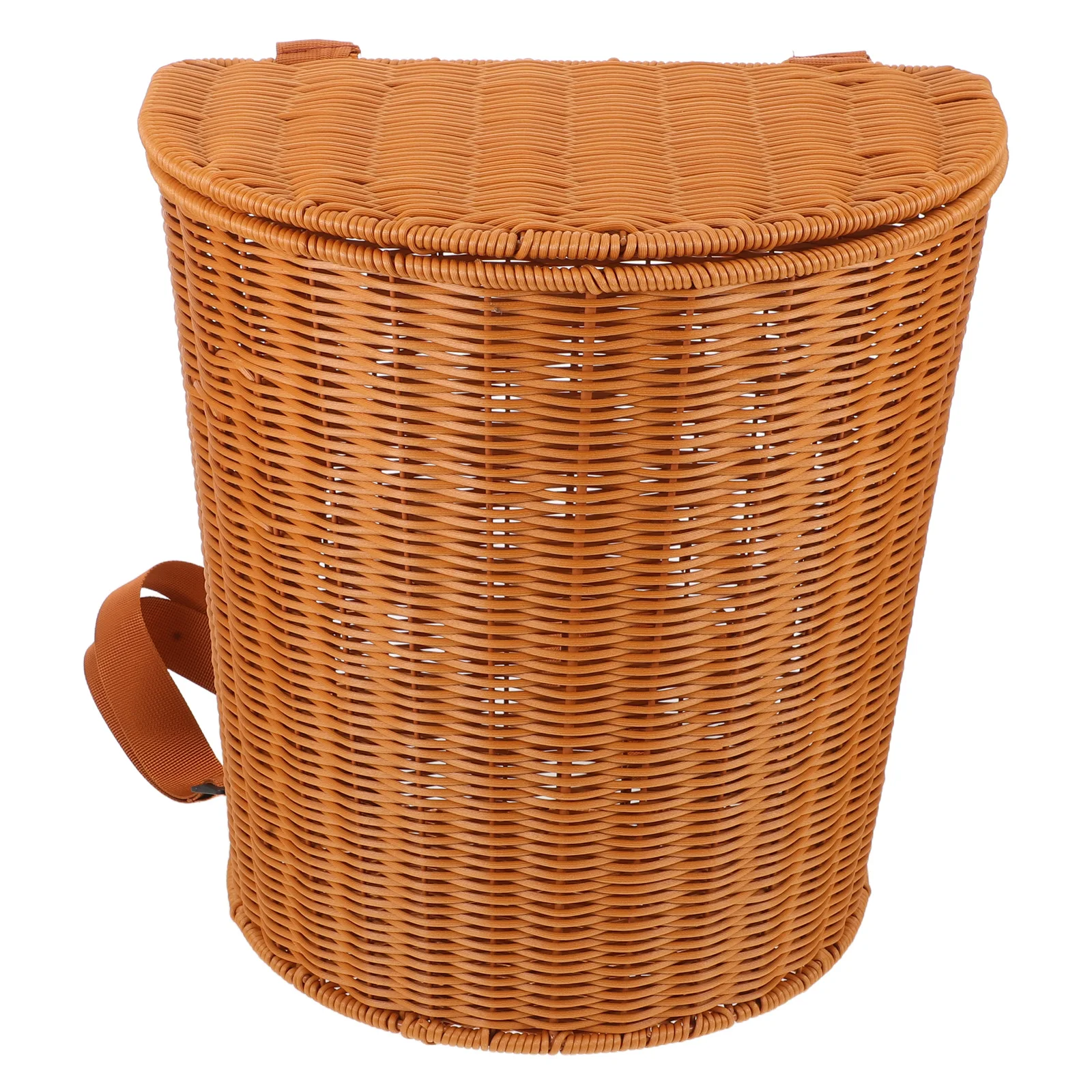Faux Rattan Outdoor Backpack Woven Wicker Basket Adjustable Straps Tea Harvesting Fruit Picking Picnic Storage Multipurpose