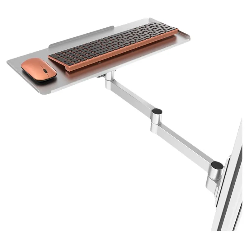 Wireless Keyboard & Mouse Swivel Tray Extendable Aluminum Wall Mount Arm Monitor Swing Bracket Office Suspended Storage Rack