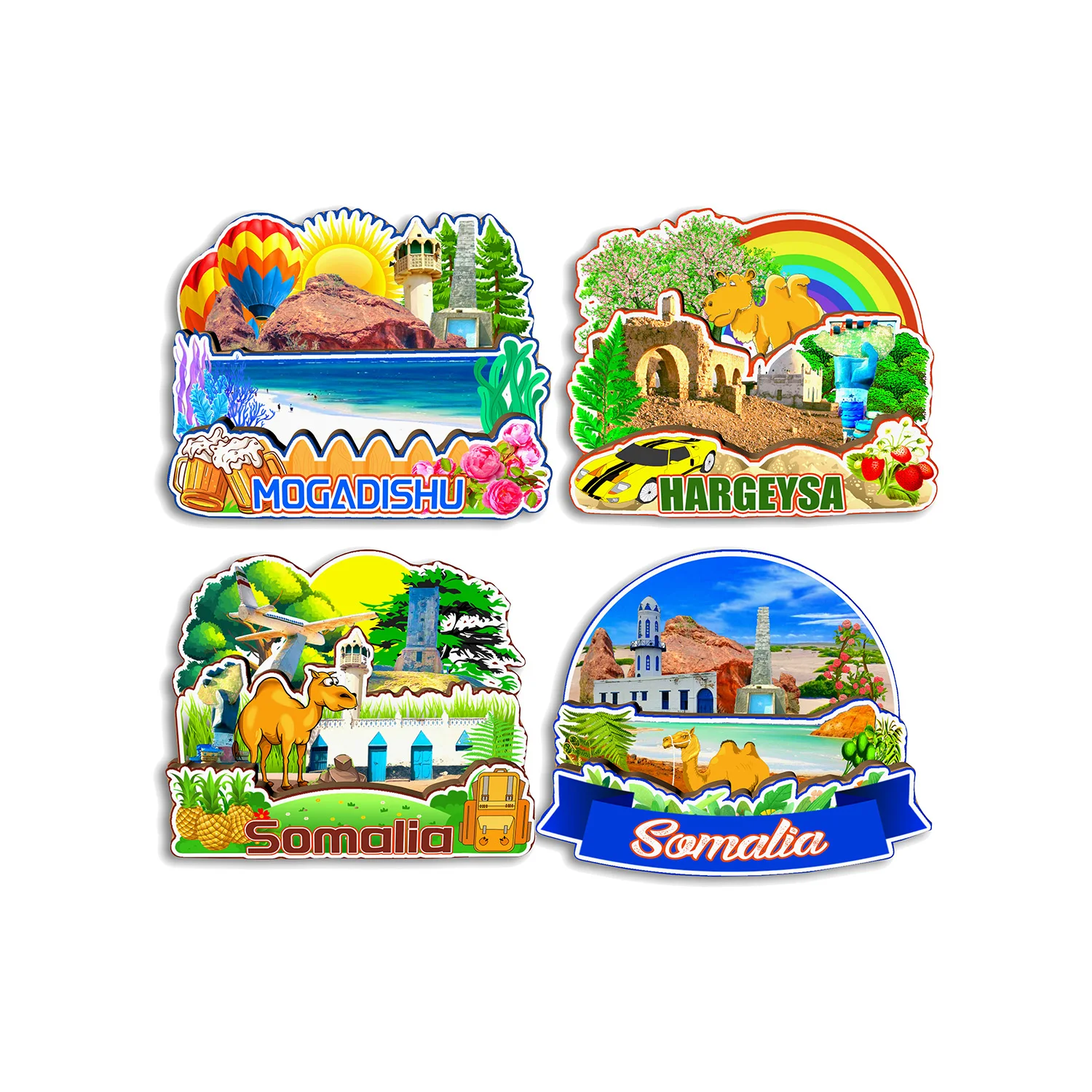 Hargeysa Mogadishu Somalia Fridge Magnet Travel Souvenir Gift Handmade Decorative Refrigerator Sticker Home