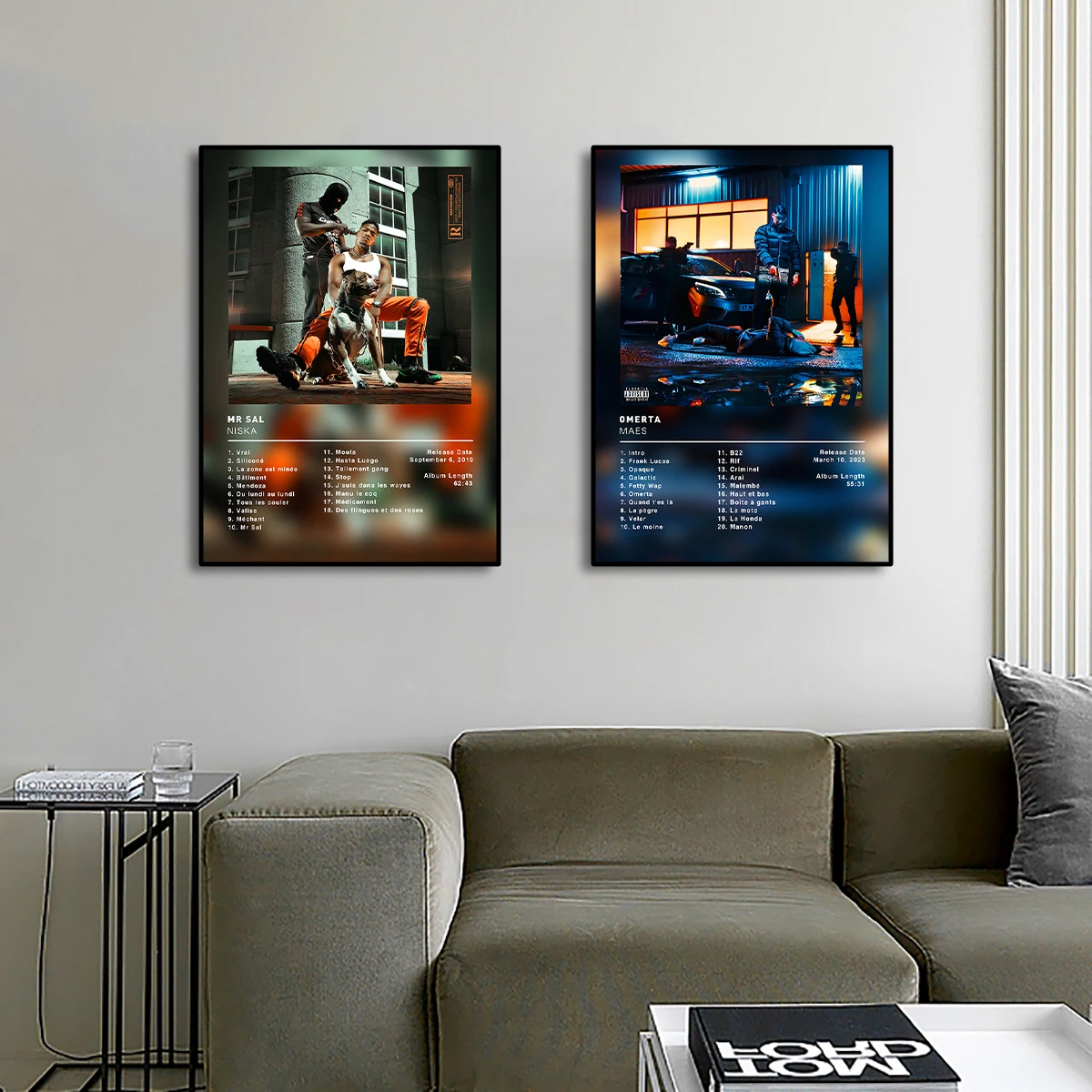 Modern Music Singer Niska's Album 'Mr.Sal' Lyrics Canvas Prints Omerta Popular Song Wall Art Posters for Living Room Home Decor