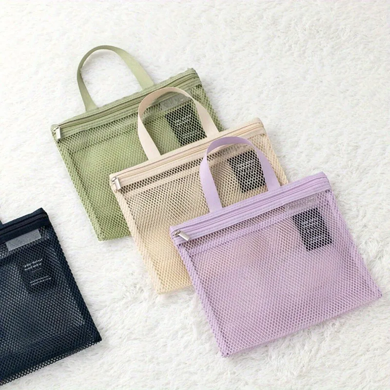 1PC Handheld Makeup Mesh Shower Bag Fitness Bag Miscellaneous Storage Travel Portable Toiletries Bag
