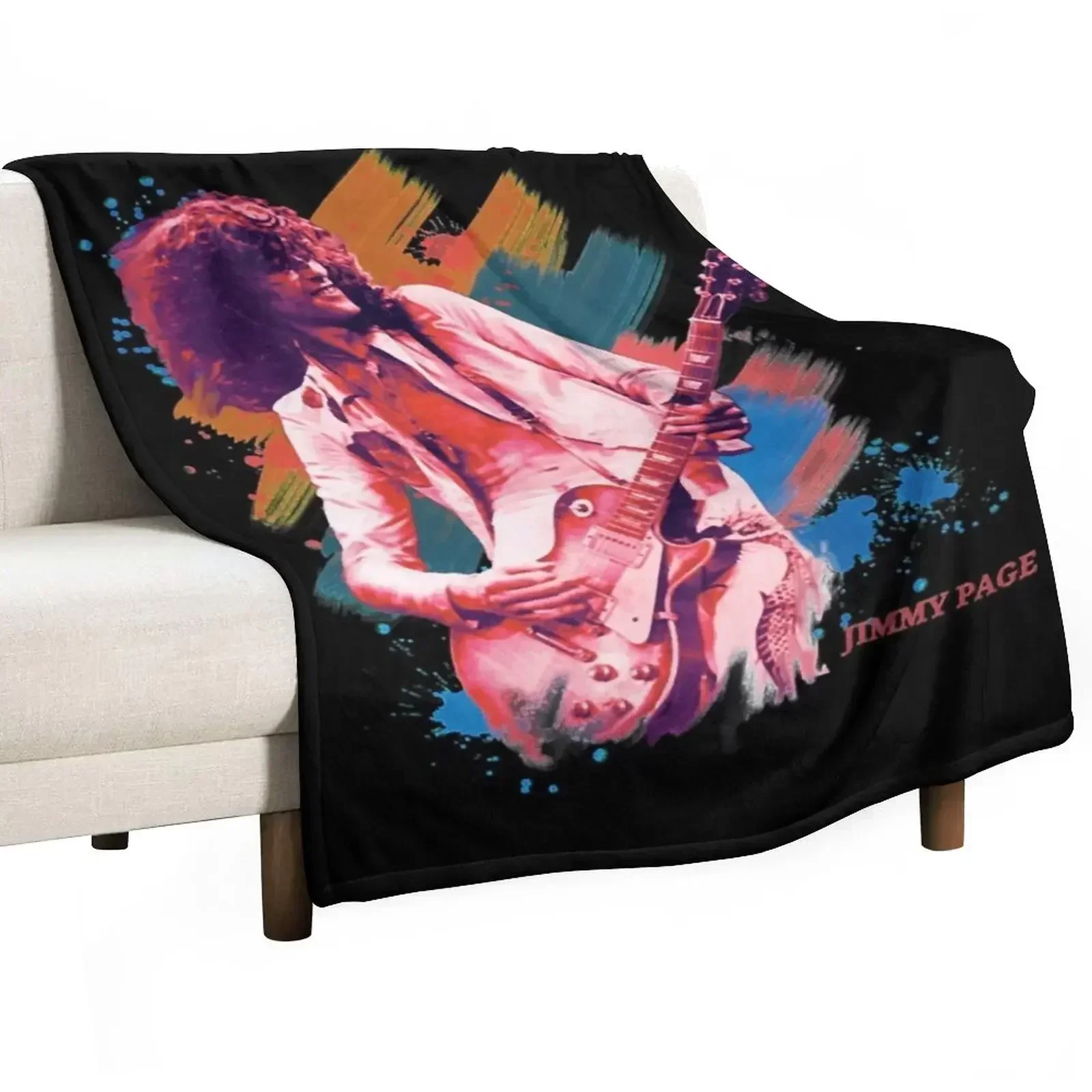Jimmy Page on stage Classic T-Shirt Throw Blanket Foldable Soft Warm Blanket for Outdoor Use