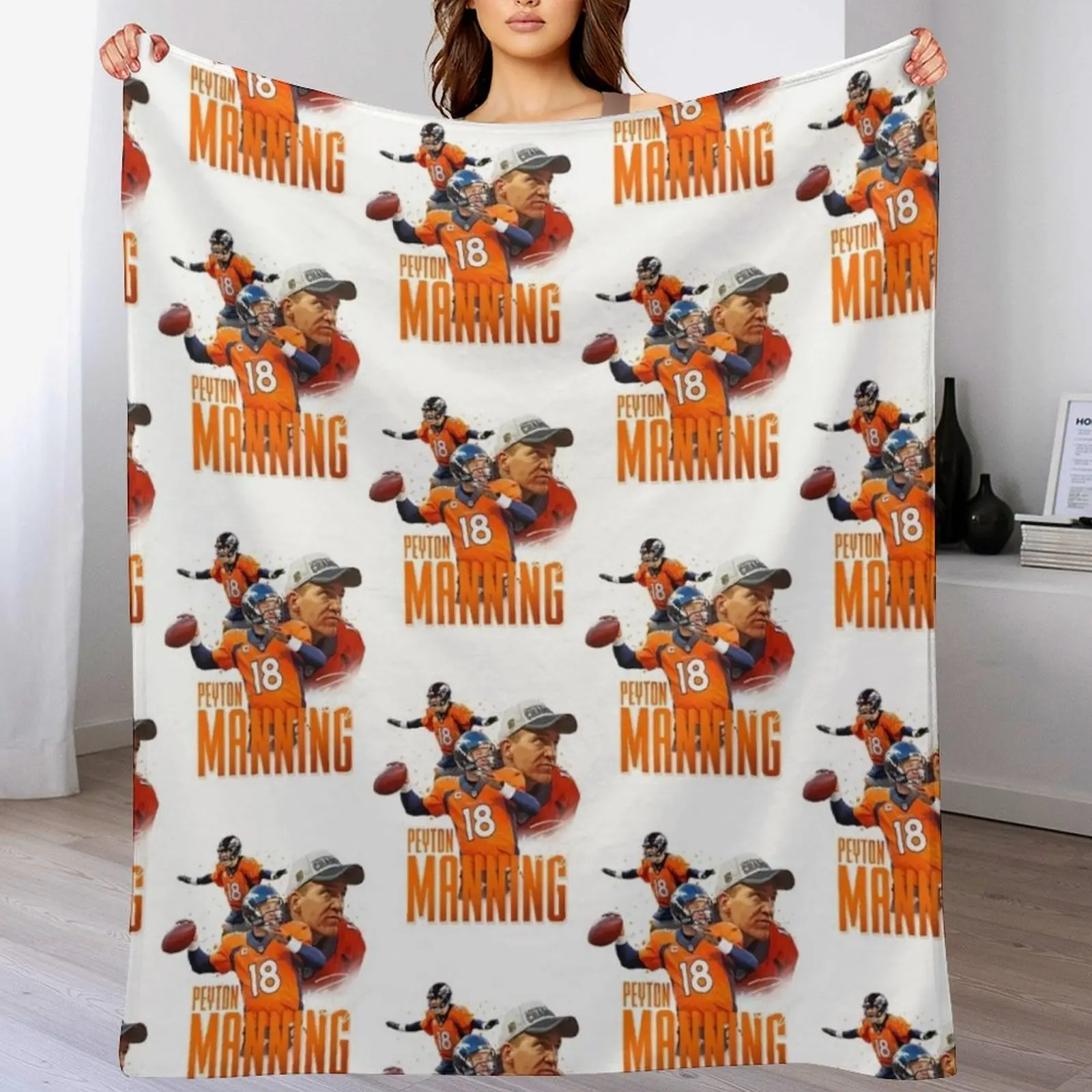 Peyton Manning T-Shirt Throw Blanket Foldable Soft Warm Blanket for Outdoor Use