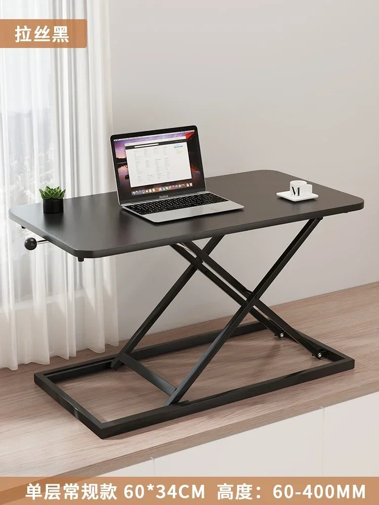 -Standing Lifting Table, Laptop, Desktop Monitor, Work Table, Standing Office Learning Desk, Movable Raised Bracket, Foldable