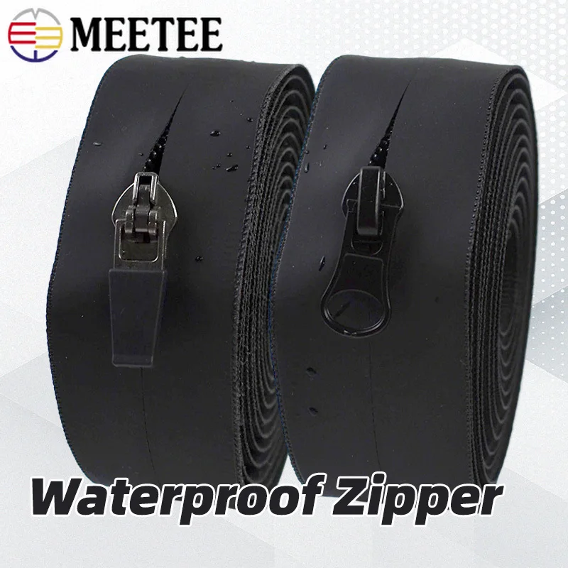 3/5/10Meters 3#5# Reverse Waterproof Zippers Puller Tent Backpack Zips Outdoor Garment Invisible Zipper Repair Kits Accessories