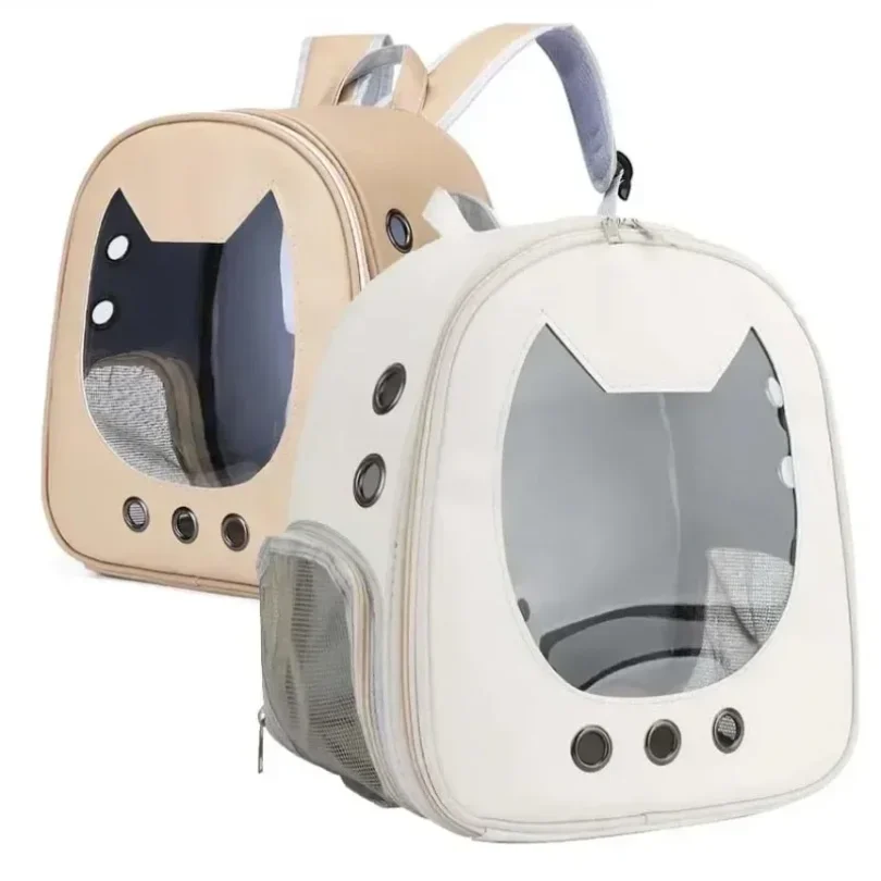 Portable Transparent Foldable Cat Carrier Backpack, Breathable Outdoor Travel Bag & Small Dogs, Space Saving Pet Car