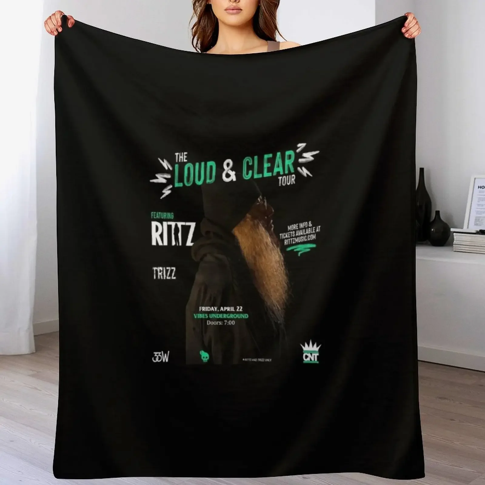 Rittz The Loud N Clear Pullover Hoodie Throw Blanket Warm Comfortable Blanket for Office Napping