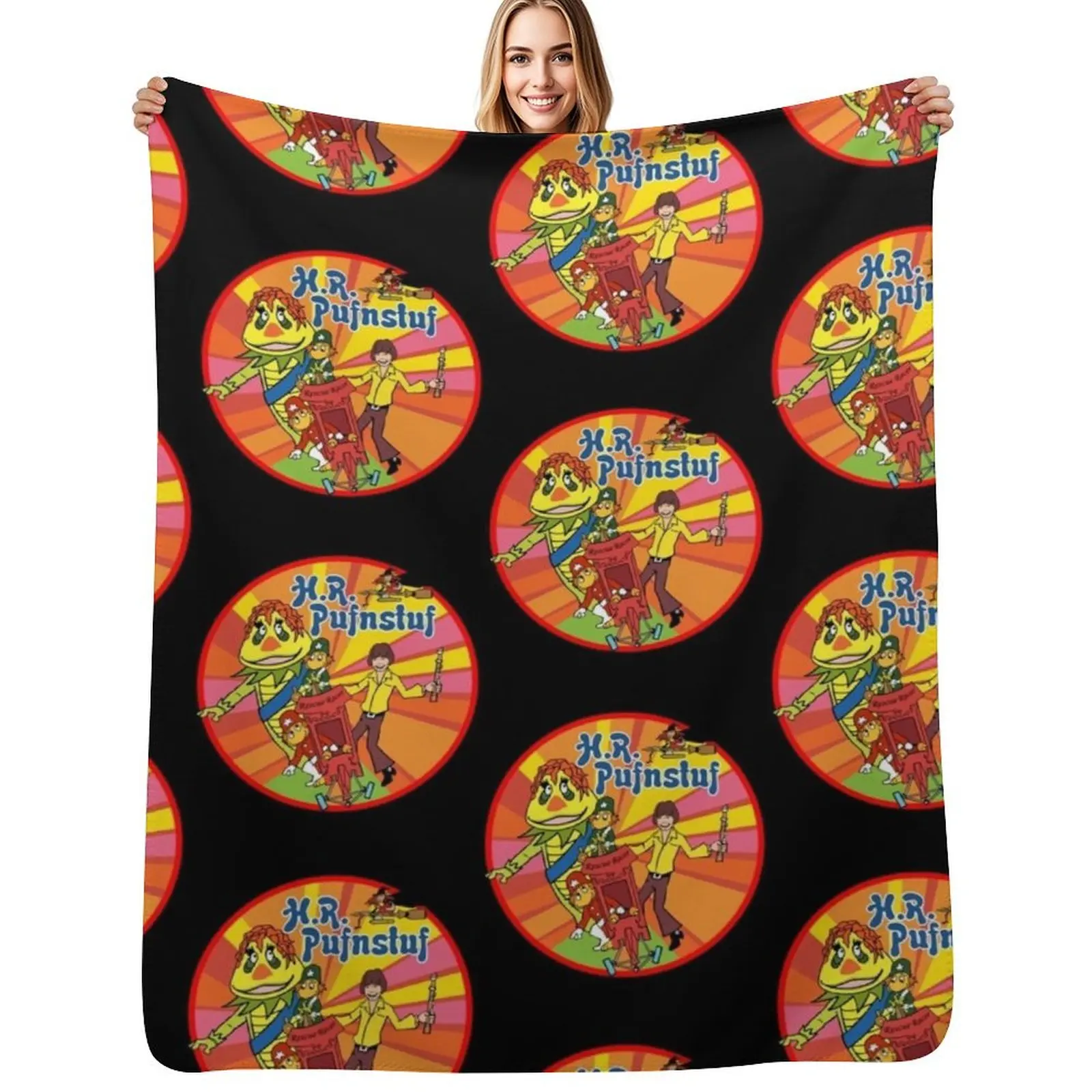 HR H R Pufnstuf Puff Stuff Puff n stuff Shirt Sticker Hoodie Mask Throw Blanket Machine Washable Soft Warm Blanket