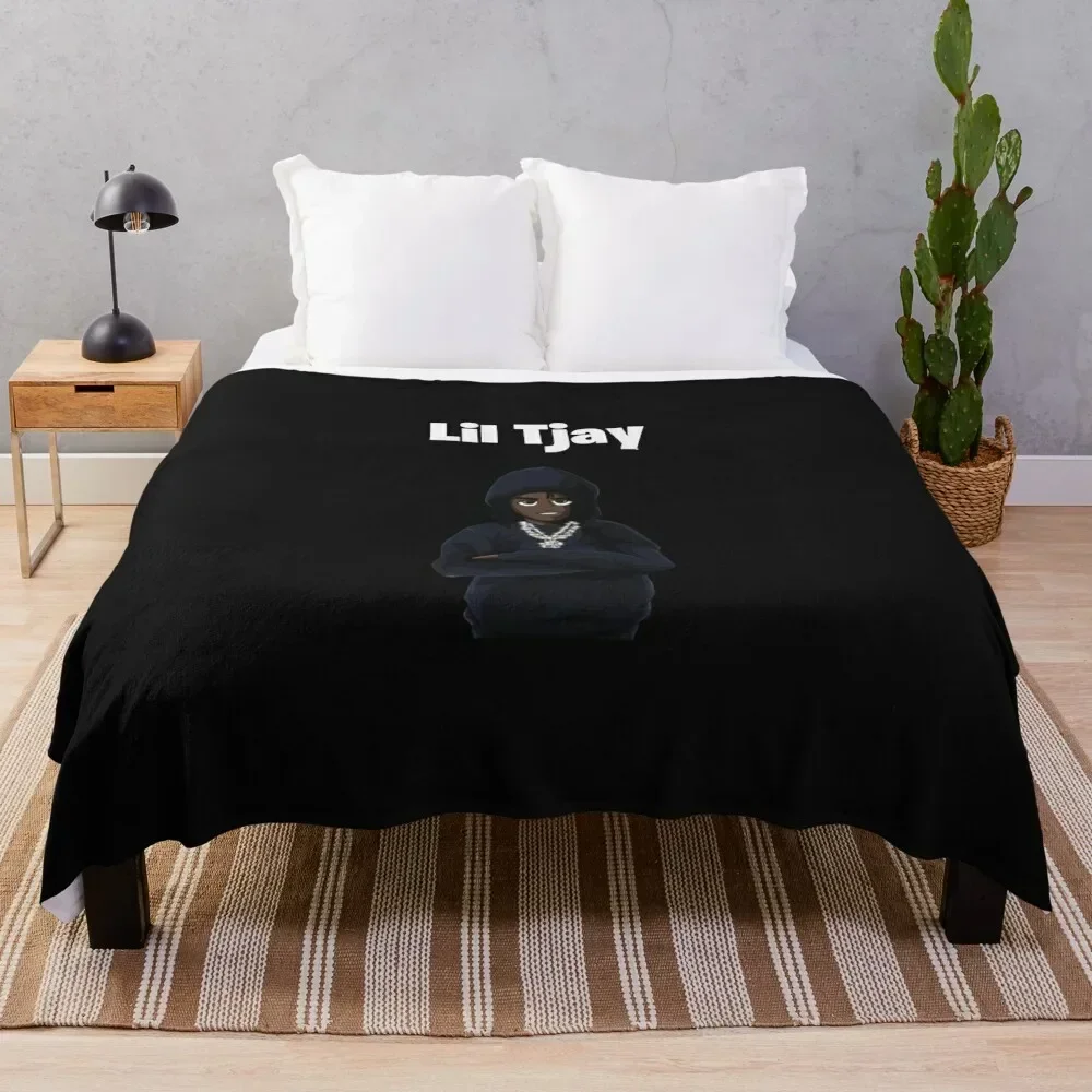 Lil Tjay Cartoon Hoodie Throw Blanket Plush Fuzzy Cozy Blanket for Couch Sofa