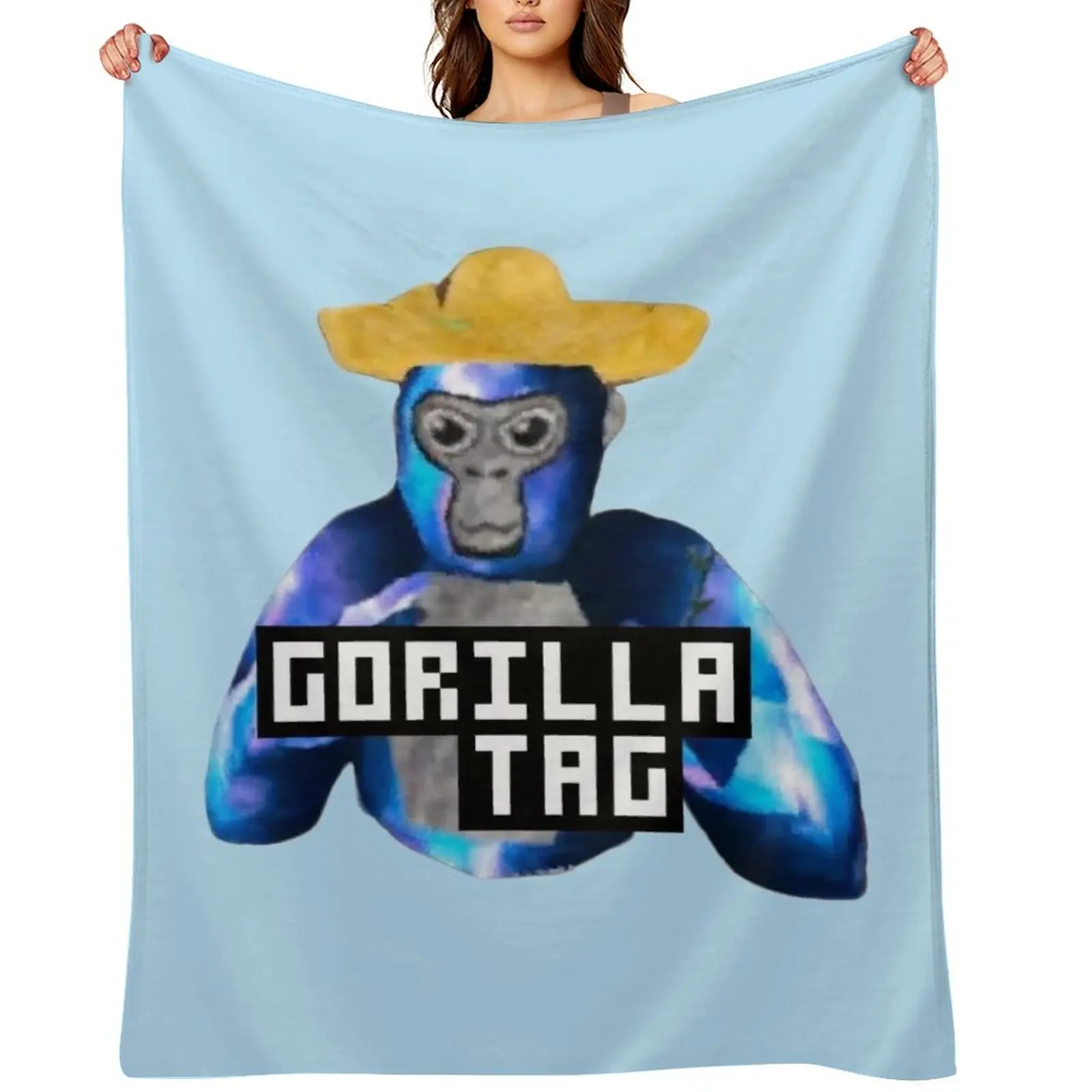 Gorilla Tag Yellow Hat Gorilla Tag Merch Men Women Shirt Boy Girl Young Shirt Hoodie Long Sleeve Sweatshirt Throw Blanket