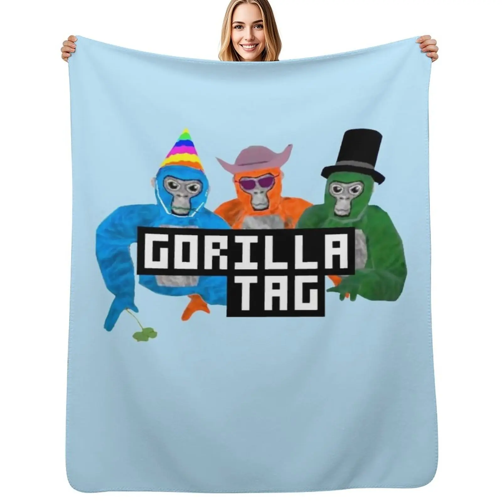 Gorilla Tag Party Hat Gorilla Tag Merch Men Women Shirt Boy Girl Young Shirt Hoodie Long Sleeve Sweatshirt Throw Blanket