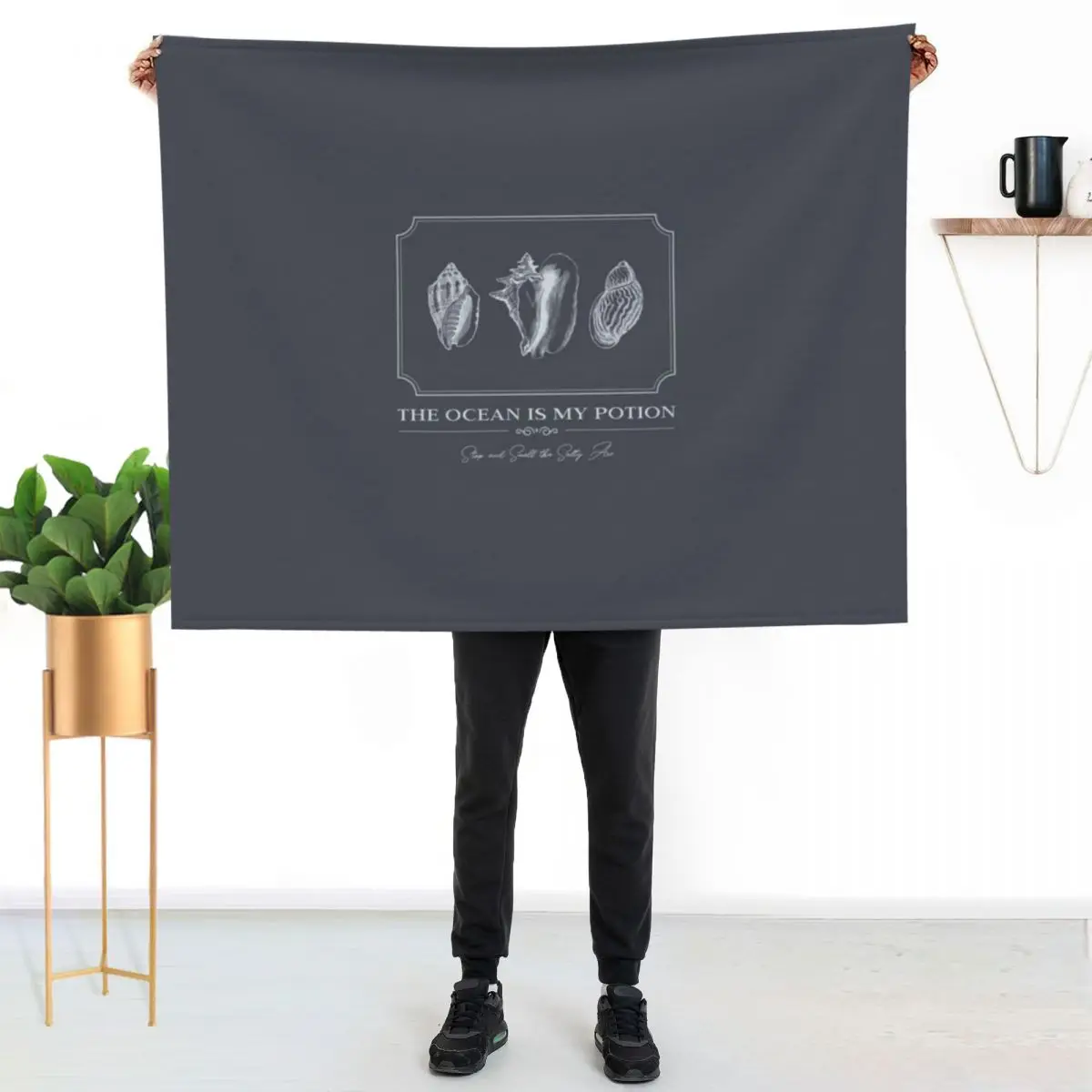 ~ SEA SHELL FOSSIL - The Ocean Is My Potion ~ Essential T Shirt Throw Blanket Warm Napping Blanket for Office Couch Bed