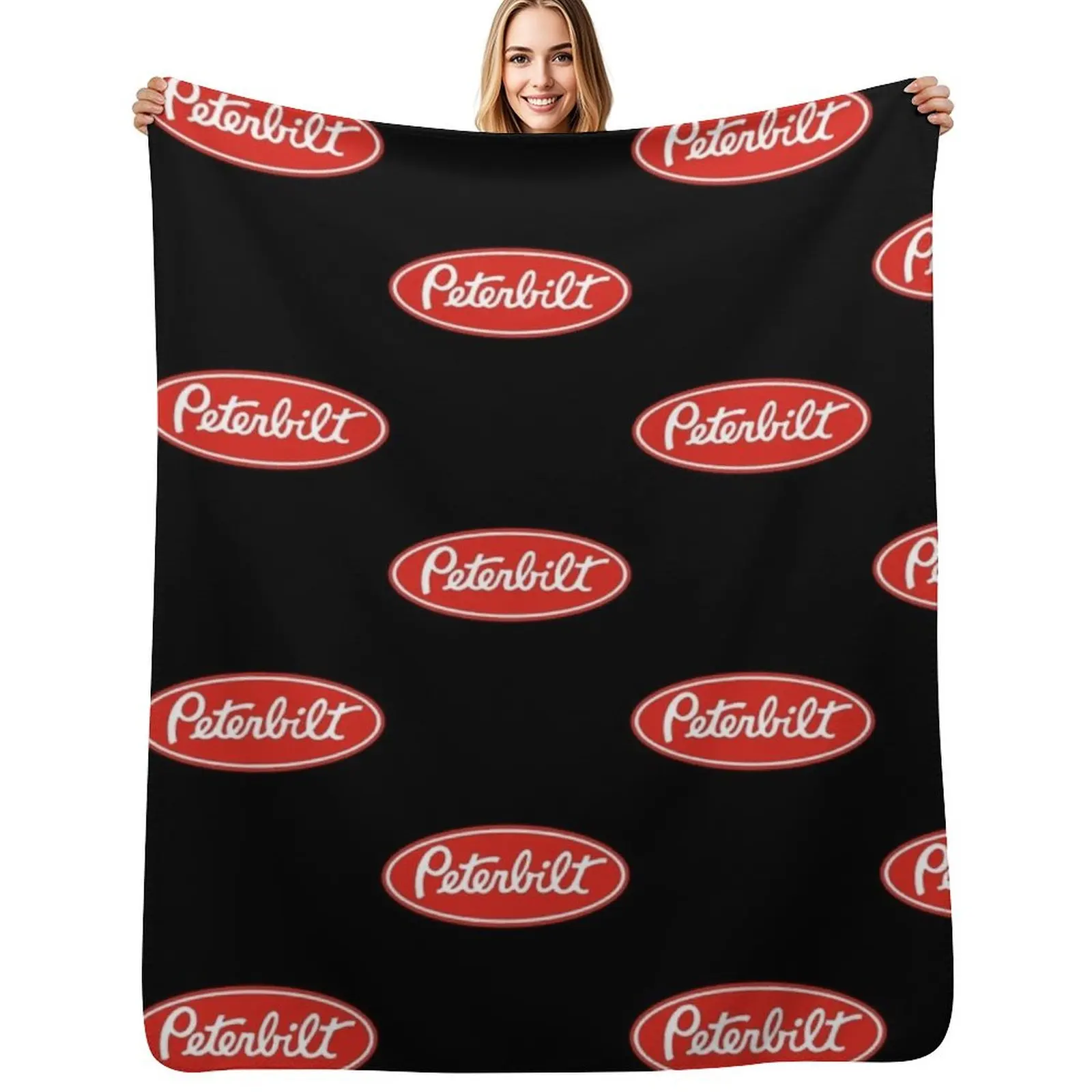 Peterbilt Truck Logo Redwhite Essential T-Shirt Throw Blanket Air Conditioner Soft Blanket for Office Home