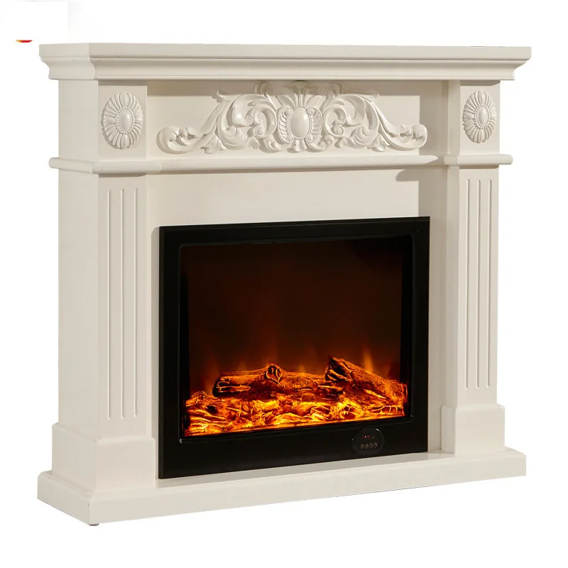 Modern Design Home Heating Decoration Solid Wood Simulation Flame Recessed Luxury Large Electric Fireplace