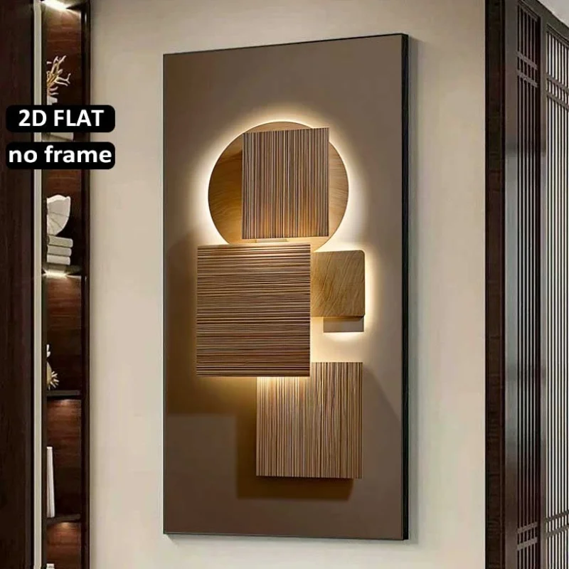 2D Flat, Large Frameless Modern Wooden Wall Art Sculpture Prints, Abstract Decor for Enhancing The Decor of Homes or Offices
