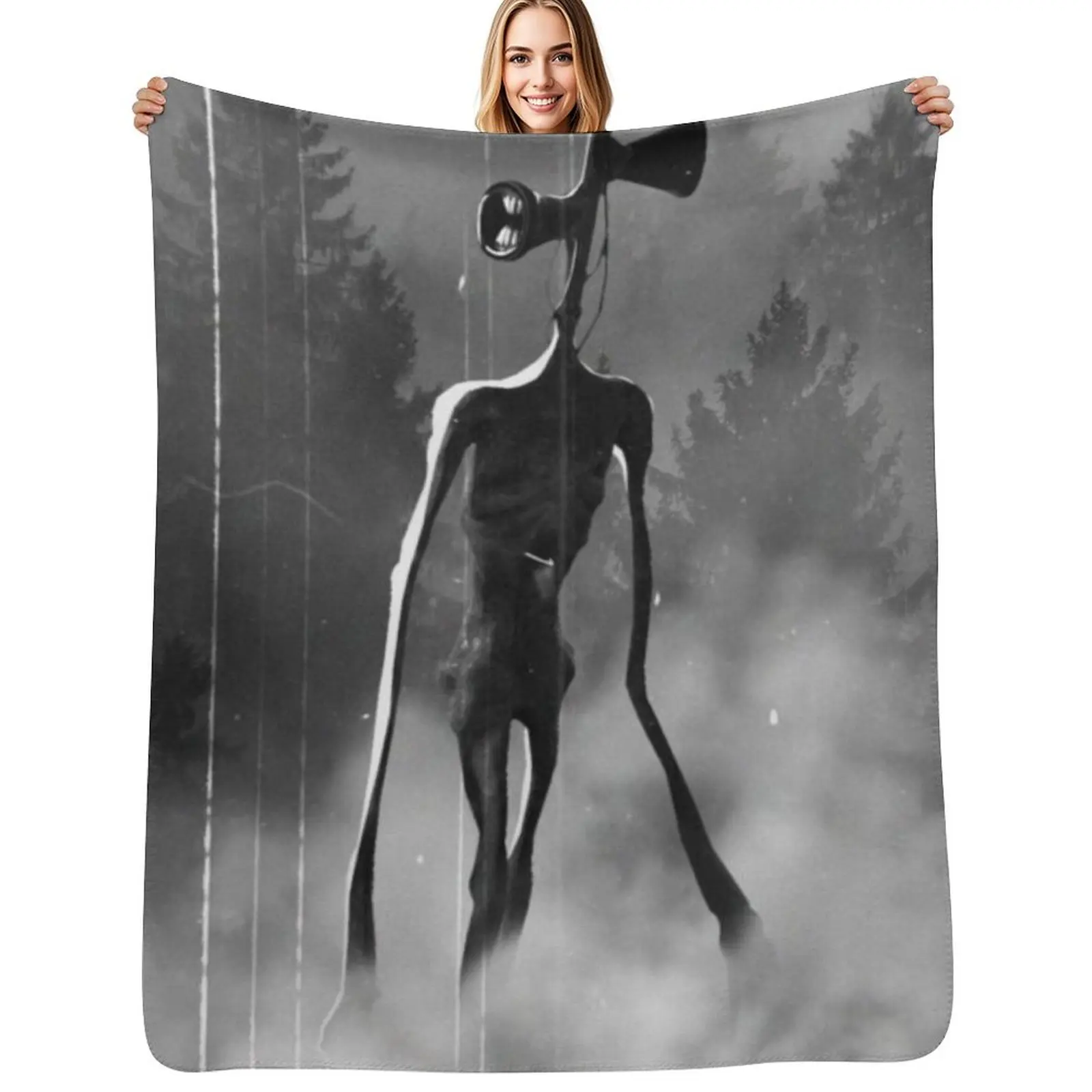 Siren head night forest backpack Throw Blanket Warm Comfortable Blanket Gift for Parents Friends
