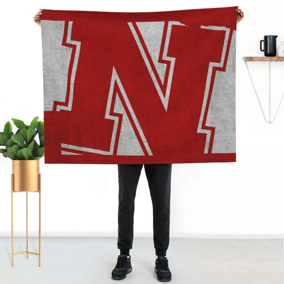 Personalized Custom Shower Curtain Blanket Backpack Socks Mask Etc Throw Blanket Stylish Warm Blanket for Living Room Bedroom
