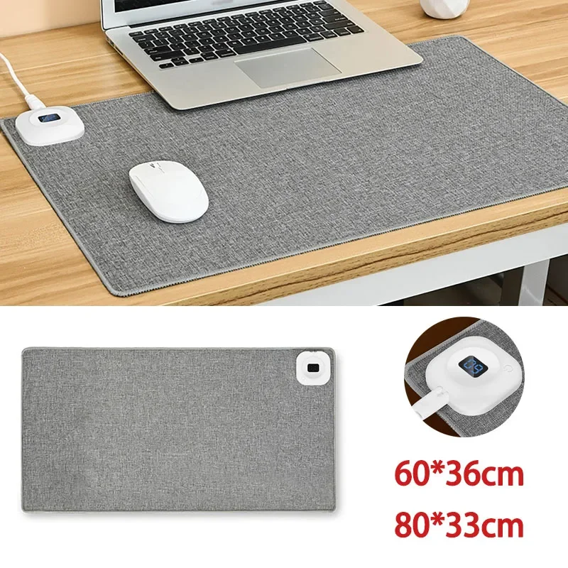 Heating Mouse Pad For PC Notebook Laptops With Digital Display Quick Heating Waterproof Mouse Mat Office Sleep Winter 80*33cm