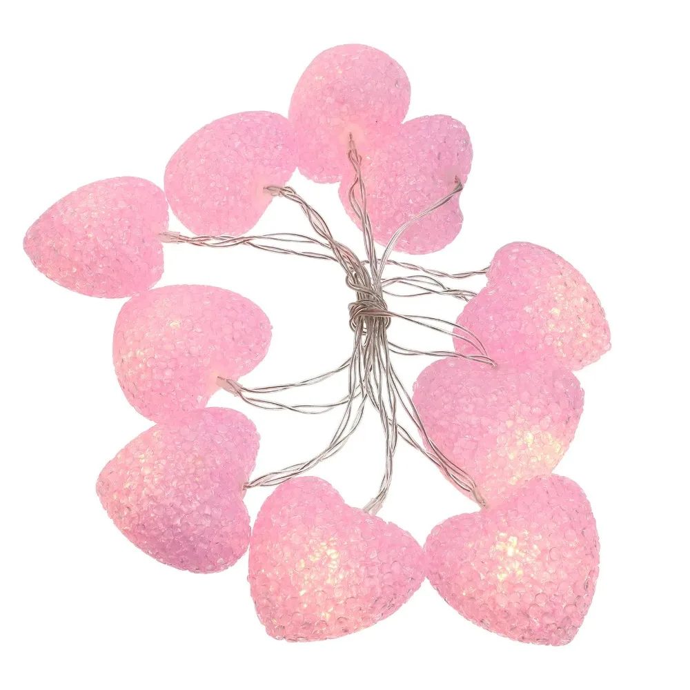 USB Port Heart Curtain Fairy Light Love Creative Valentine Day LED String Lights Romantic Red Pink LED Atmosphere Light