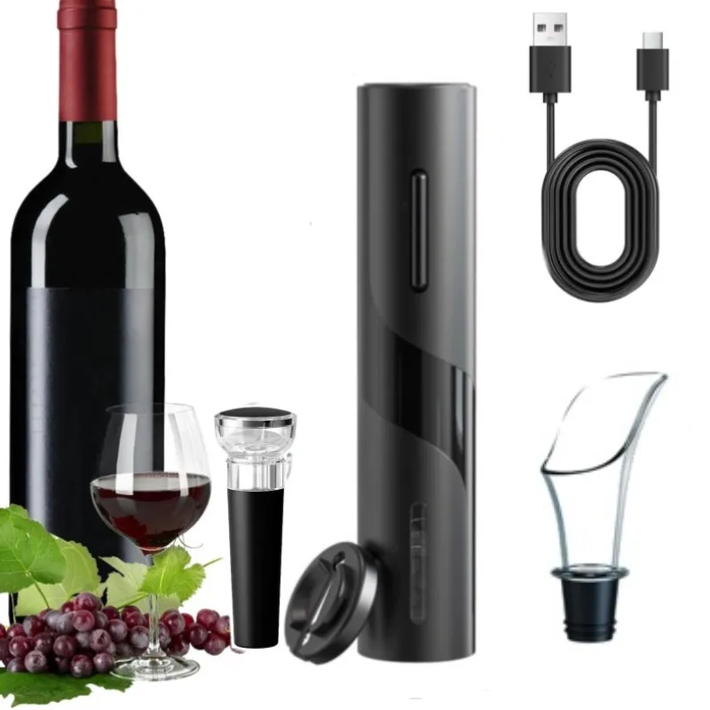 Rechargeable Multifunction Electric Automatic Corkscrew Wine Opener Set Wine stopper Wine Beer Cap Opener Kitchen Accessories