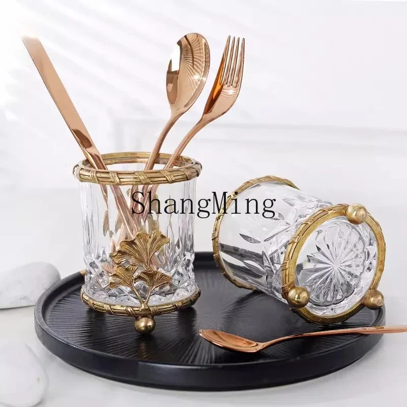 CL  Storage Cup Multifunctional Toothbrush Makeup Brush Storage Pen Holder Light Luxury Bathroom Office Desktop Ornament