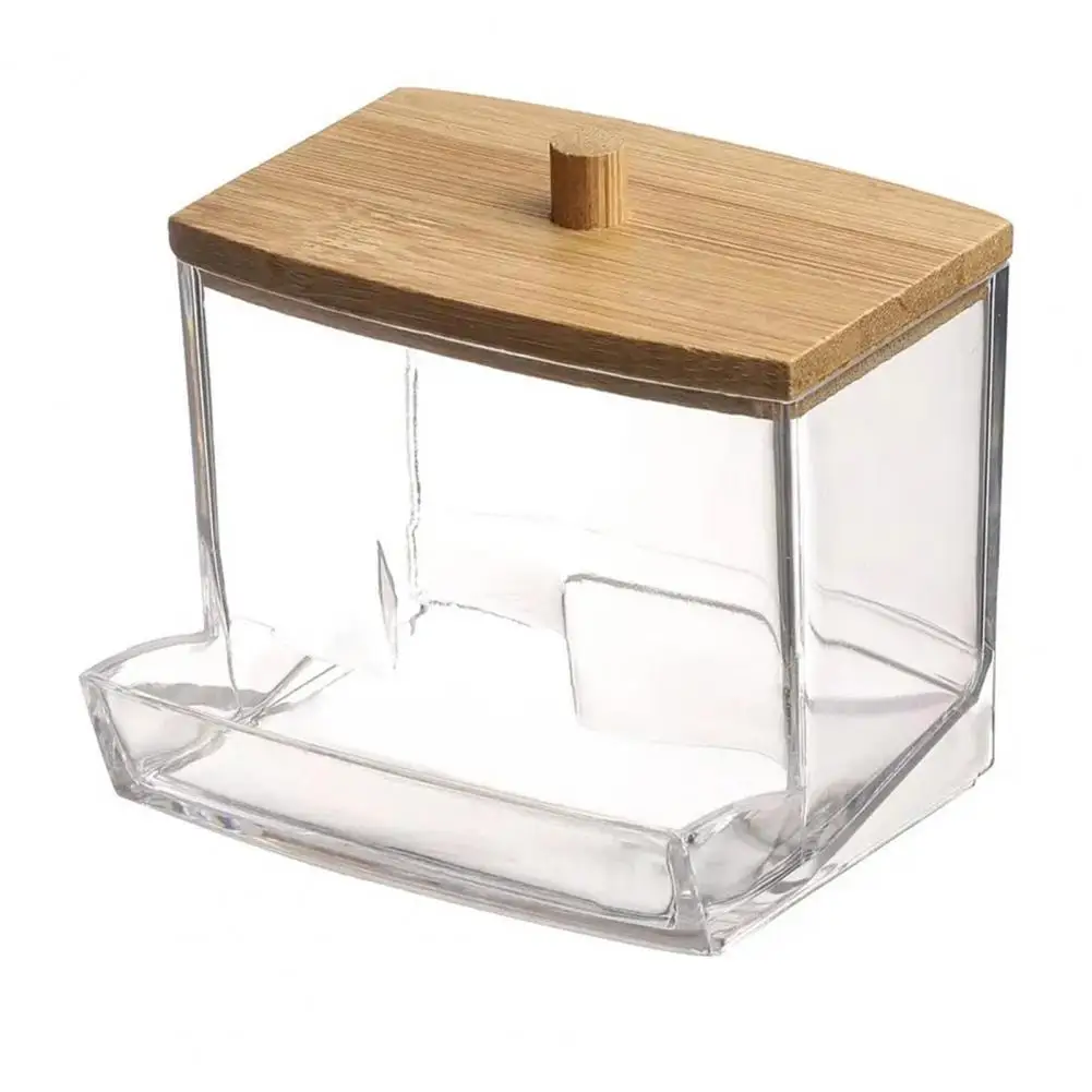 Cotton Swab Holder Makeup Tool Holder Transparent Dustproof Cotton Swab Box with Lid Multi-purpose Storage Holder for Toothpicks