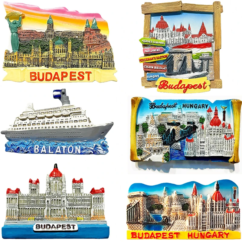 Europe Hungary Fridge Magnets Balaton Lake Travel Souvenir Budapest Landmark Refrigerator Sticker Home Decor Gifts