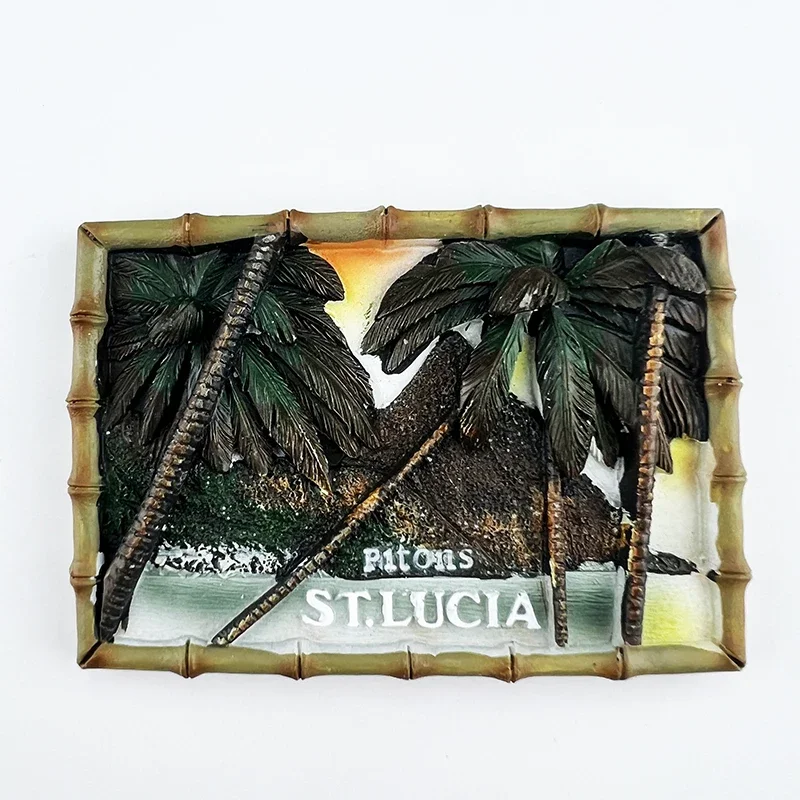 Saint Lucia Fridge Magnets The Pitons Travelling Souvenirs Fridge Magnetic Stickers Home Decor Wedding Gifts
