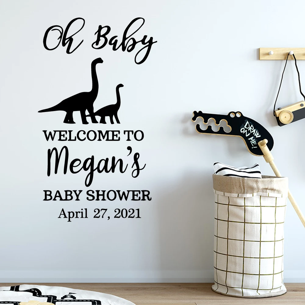 1 pc 12 styles baby show Custom Name and date waterproof Wall Sticker Vinyl Art Home Decor Wall Art Sticker Murals