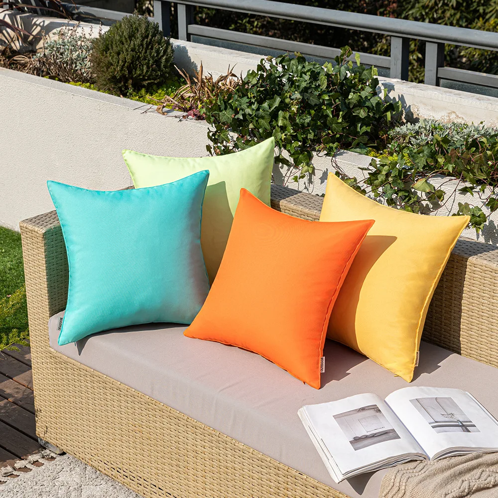 2 Pcs Outdoor Waterproof Pillow Case Balcony Sofa Pillow Case 45x45cm Decorative Cushion Covers