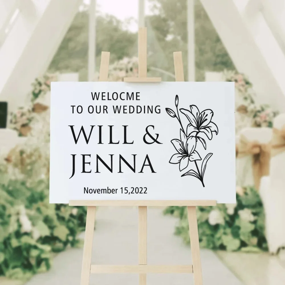 1 pc pretty marriage wish customize text Sticker Waterproof Vinyl Wallpaper Home Decor yard Nature Decor Sticker Mural