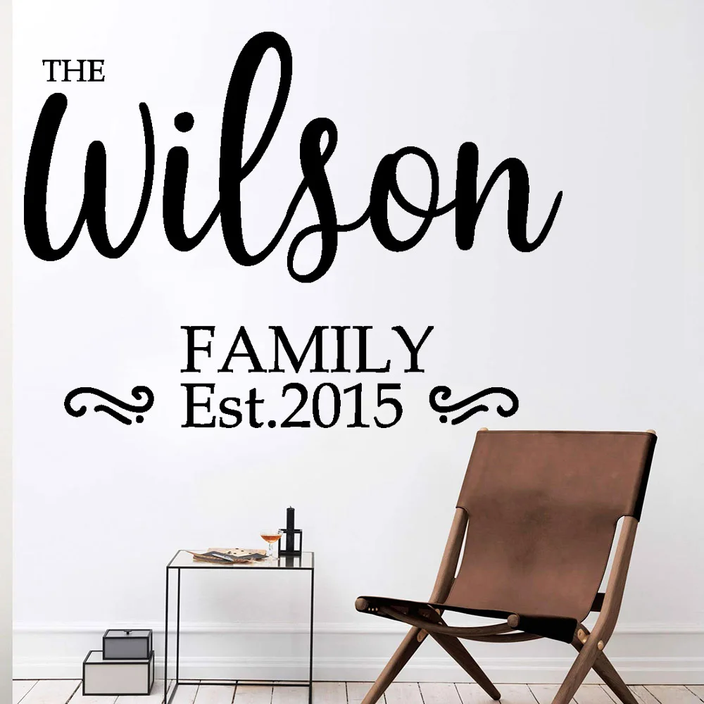 1 pc useful family sign custom name waterproof Wall Sticker Wall Decal Sticker Home Decor Kids Room Nature Sticker Mural