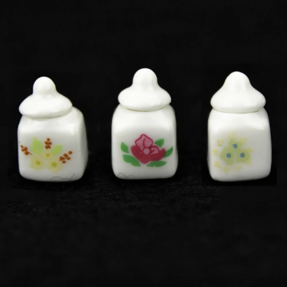 3Pcs 1/12 Dollhouse Miniature Accessories Mini Seasoning Can Kitchen Jar Model for Doll House Decoration ob11 bjd