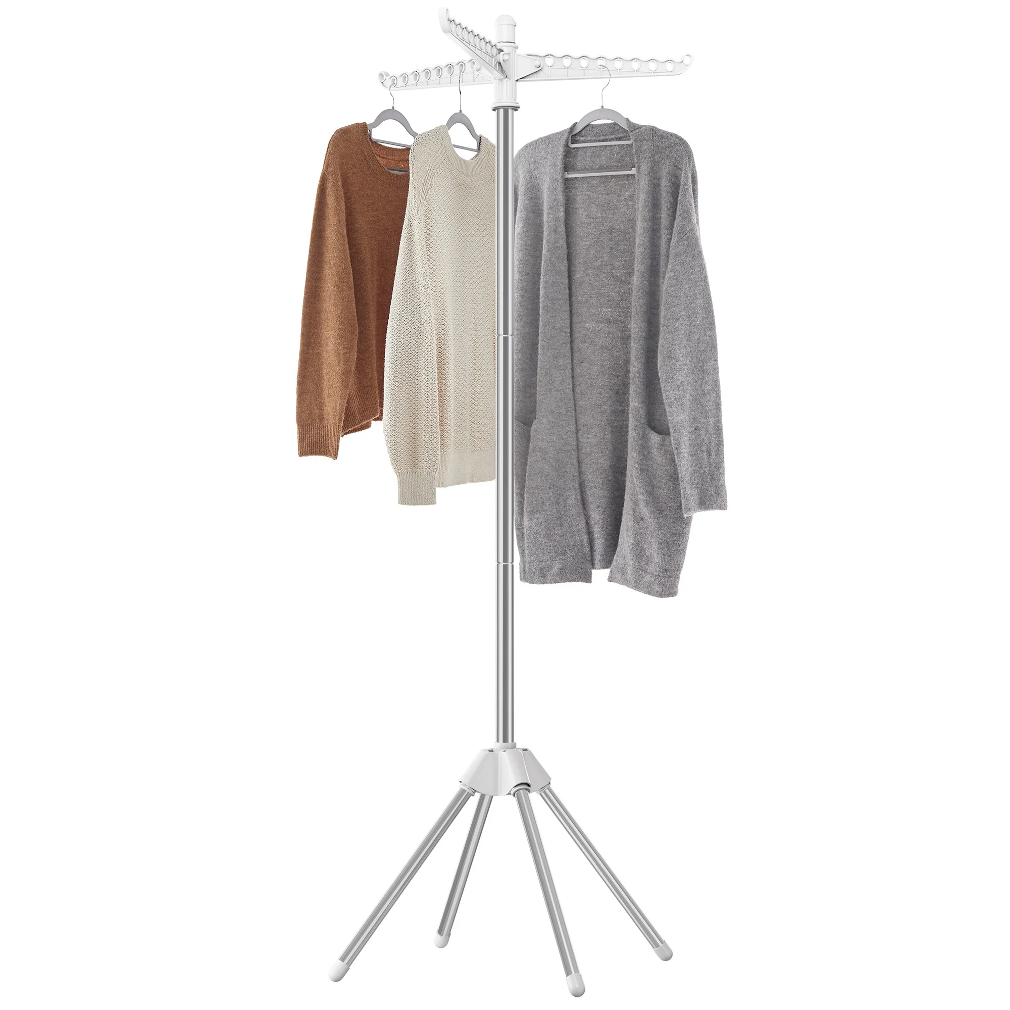 Foldable tripod hanger corner clothing storage rack bracket laundry drying rack