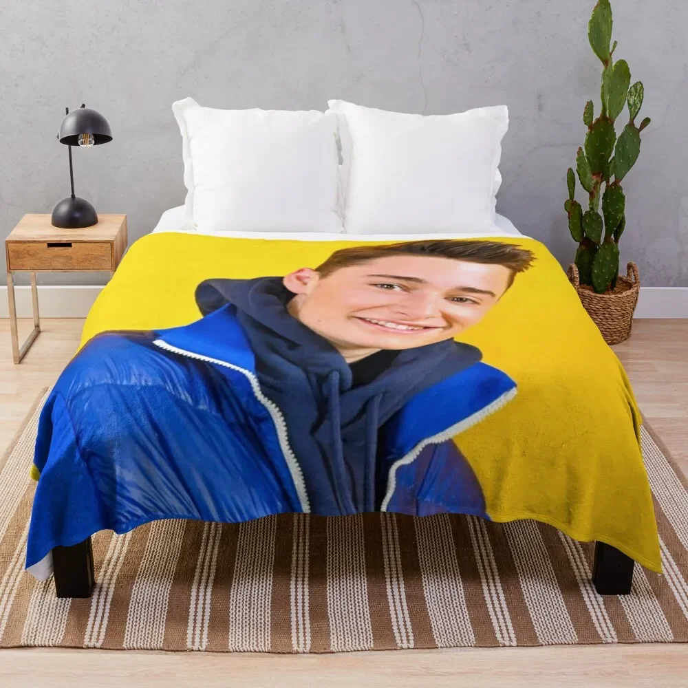 Noah Schnapp Blue Jacket Throw Blanket Ultra Soft Flannel Fleece Blanket for All Seasons