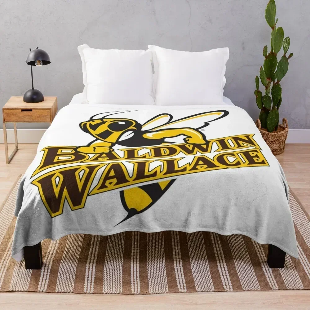 Baldwin Wallace Yellow Jackets logo Throw Blanket Stylish Warm Blanket for Living Room Bedroom
