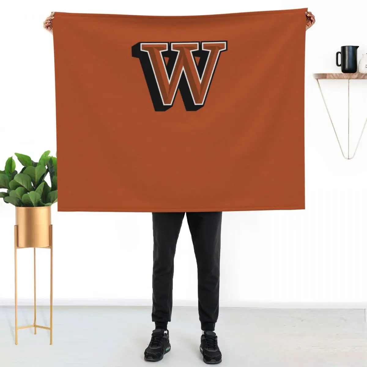 Waynesburg University yellow jackets Throw Blanket Cozy Napping Blanket Gift for Mom Dad